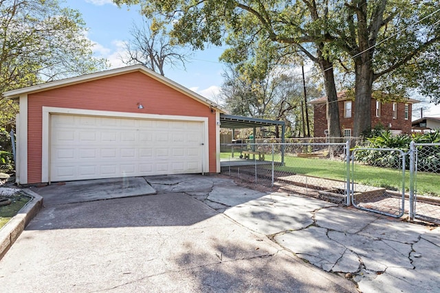 view of garage