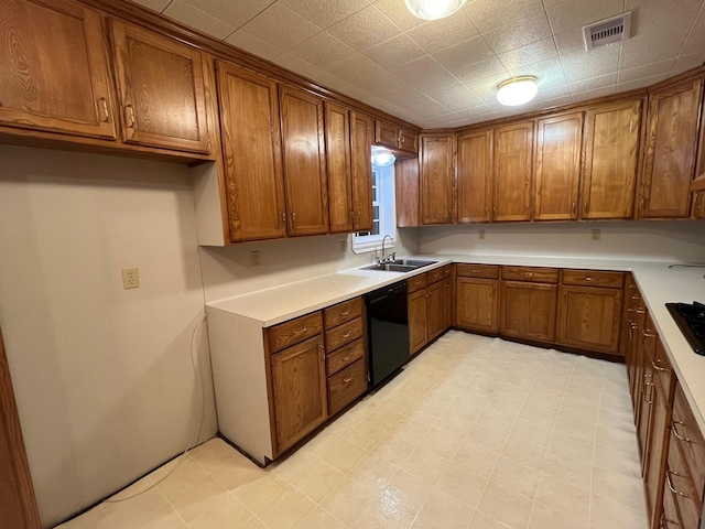 kitchen featuring sink and black appliances