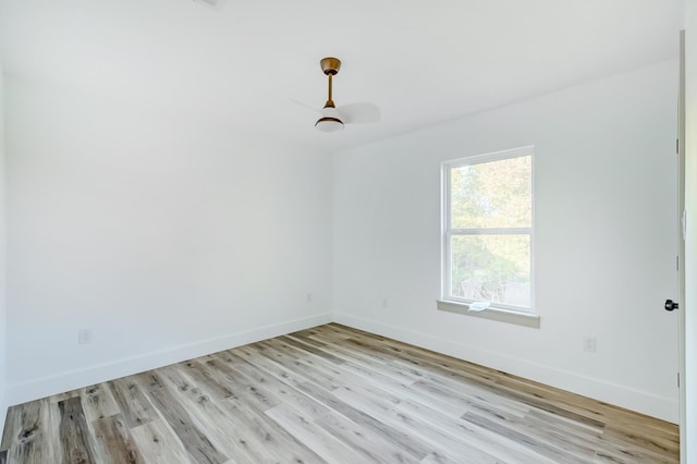 unfurnished room featuring light wood-type flooring