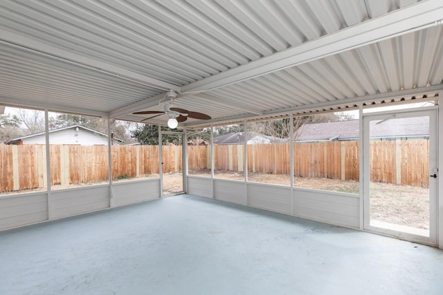 view of unfurnished sunroom