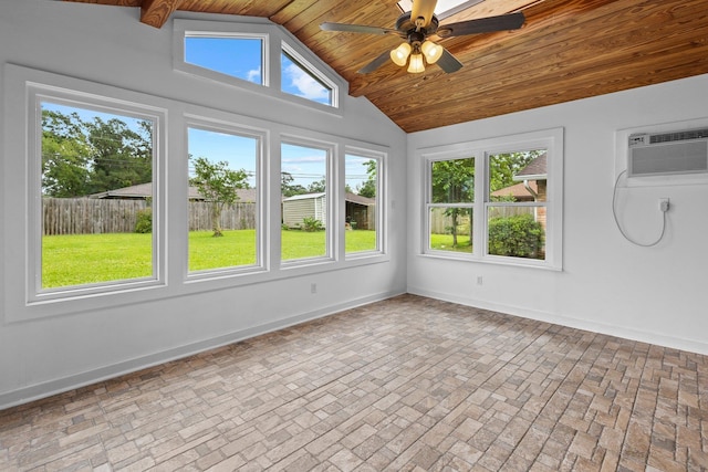 2040 Chevy Chase Ln, Beaumont, TX 77706 - unfurnished sunroom with lofted ceiling and a wall mounted air conditioner