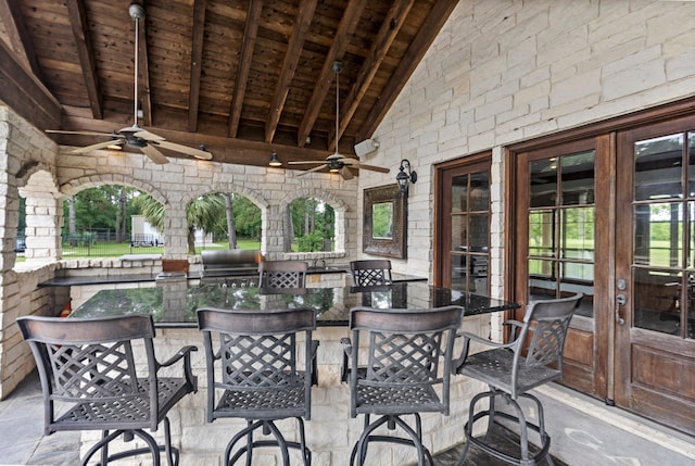 27076 Interstate 10, Winnie, TX 77665 - view of patio featuring ceiling fan and grilling area