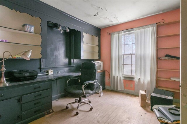 home office featuring light wood-type flooring