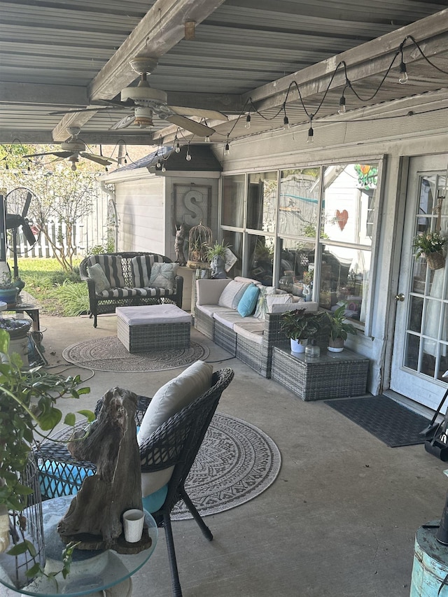 view of patio with outdoor lounge area