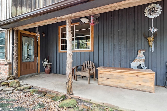 entrance to property with a porch