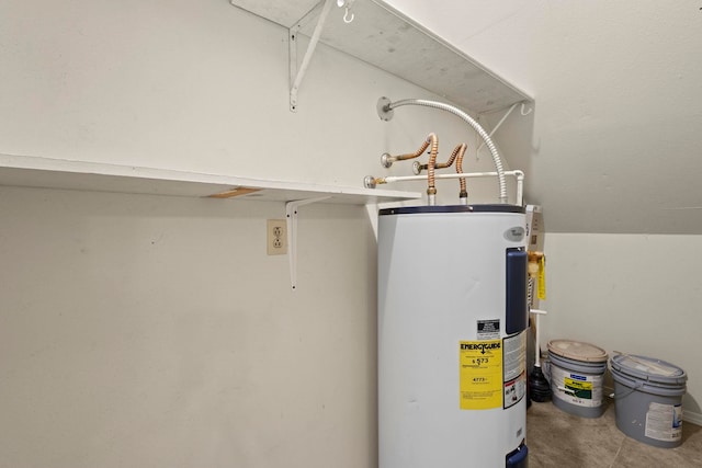 utility room with water heater