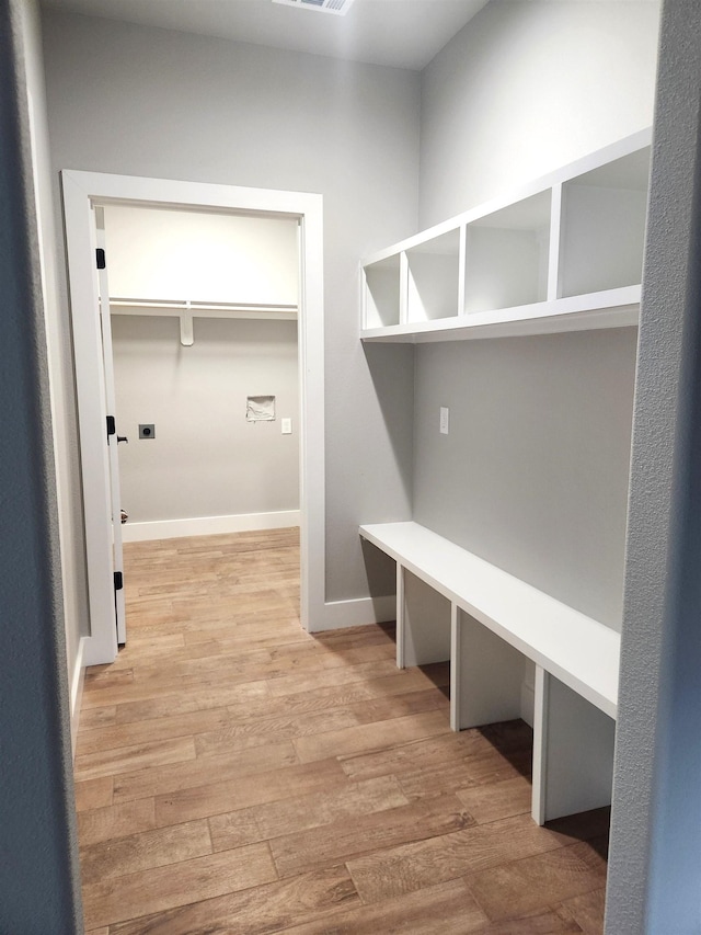 mudroom featuring light hardwood / wood-style floors