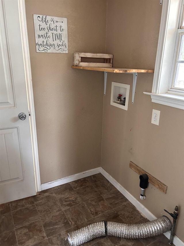 laundry area with washer hookup and hookup for an electric dryer