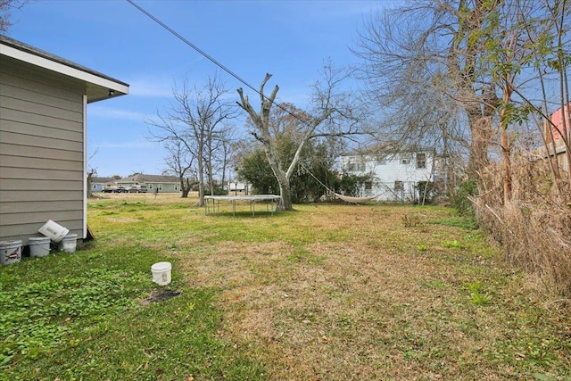 view of yard with a trampoline