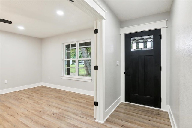 foyer featuring light hardwood / wood-style floors