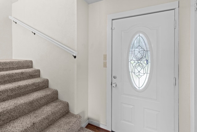 entryway with stairs