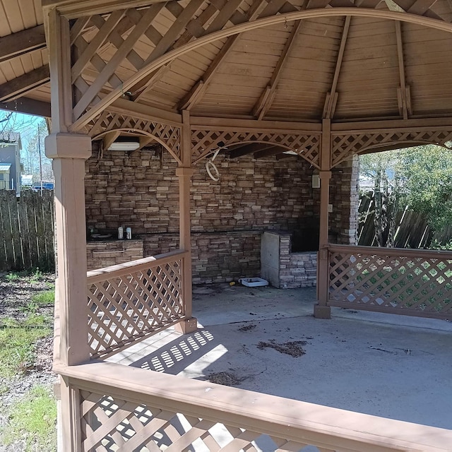 view of patio / terrace featuring a gazebo