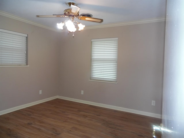 175 Isom St, Lumberton, TX 77657 - empty room with ornamental molding, wood finished floors, and a ceiling fan