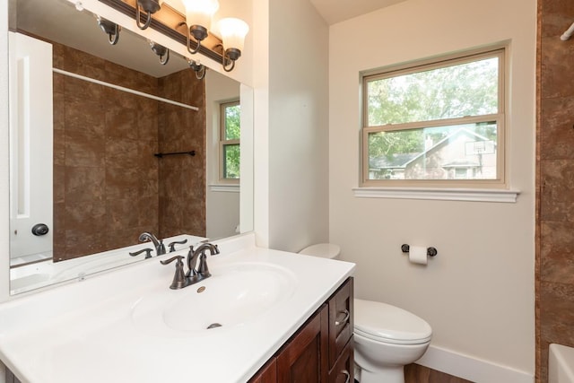 bathroom with toilet and vanity