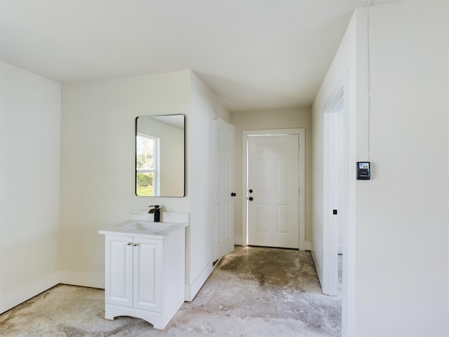 hallway with sink