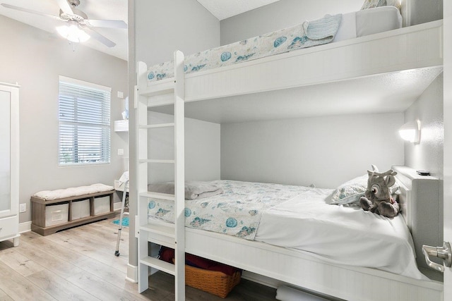 bedroom with light hardwood / wood-style floors