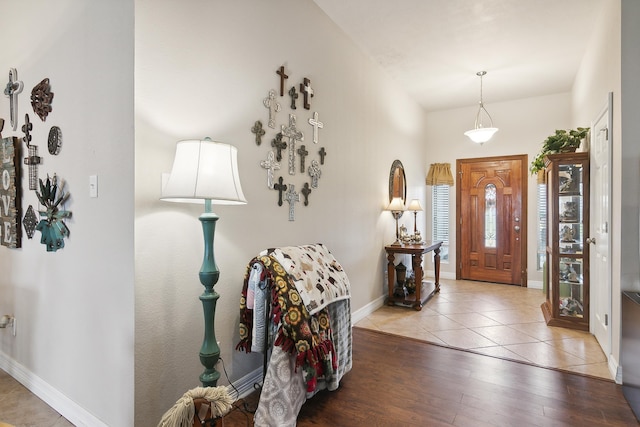 foyer featuring hardwood / wood-style floors