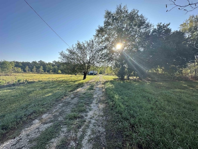 view of yard featuring a rural view