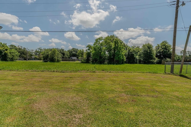 view of yard with a rural view