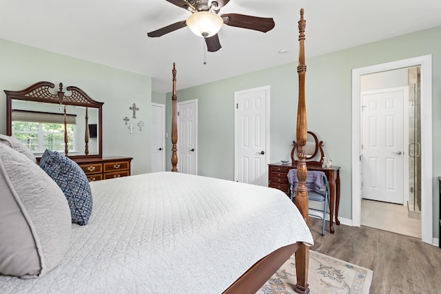 935 Nichols Dr, Beaumont, TX 77706 - bedroom with wood finished floors and a ceiling fan