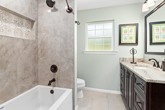 935 Nichols Dr, Beaumont, TX 77706 - bathroom featuring vanity, tile patterned floors, and bathtub / shower combination