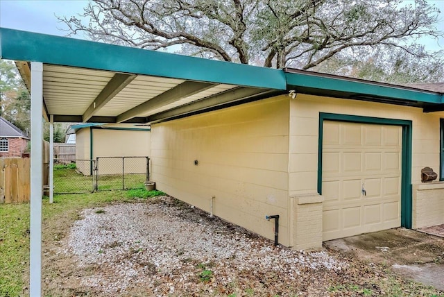 view of home's exterior featuring a garage