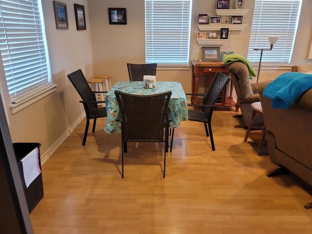 dining room featuring light hardwood / wood-style flooring