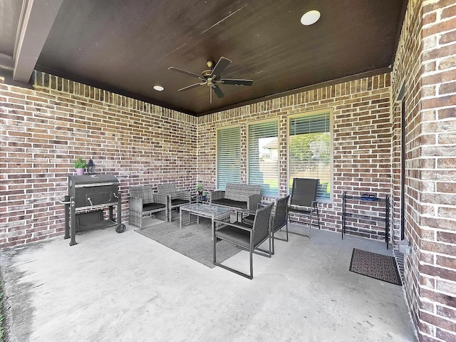 10340 Dominion Ranch Dr, Port Arthur, TX 77640 - view of patio featuring ceiling fan and an outdoor living space