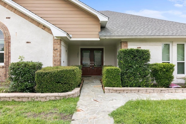 doorway to property with french doors