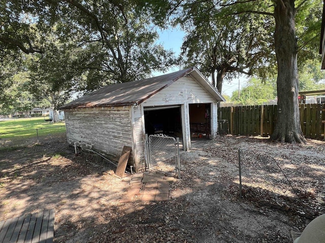 view of garage