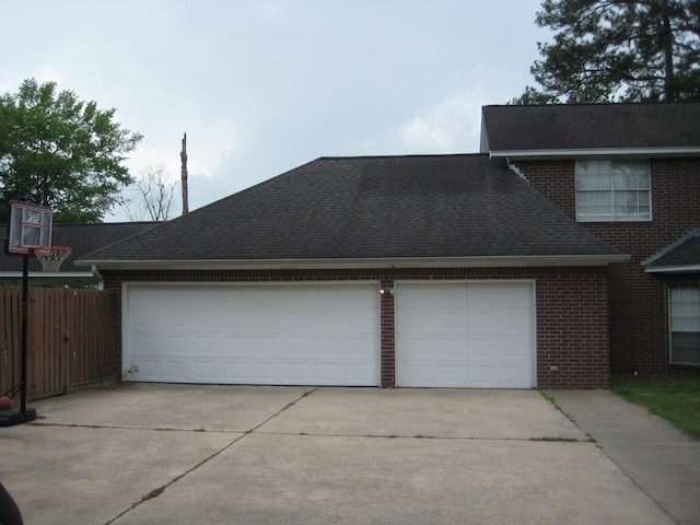 view of garage