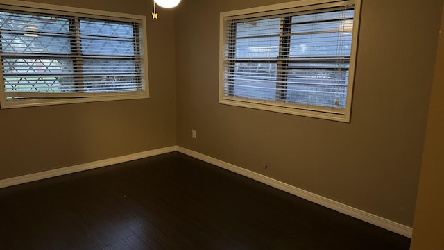 empty room with hardwood / wood-style flooring