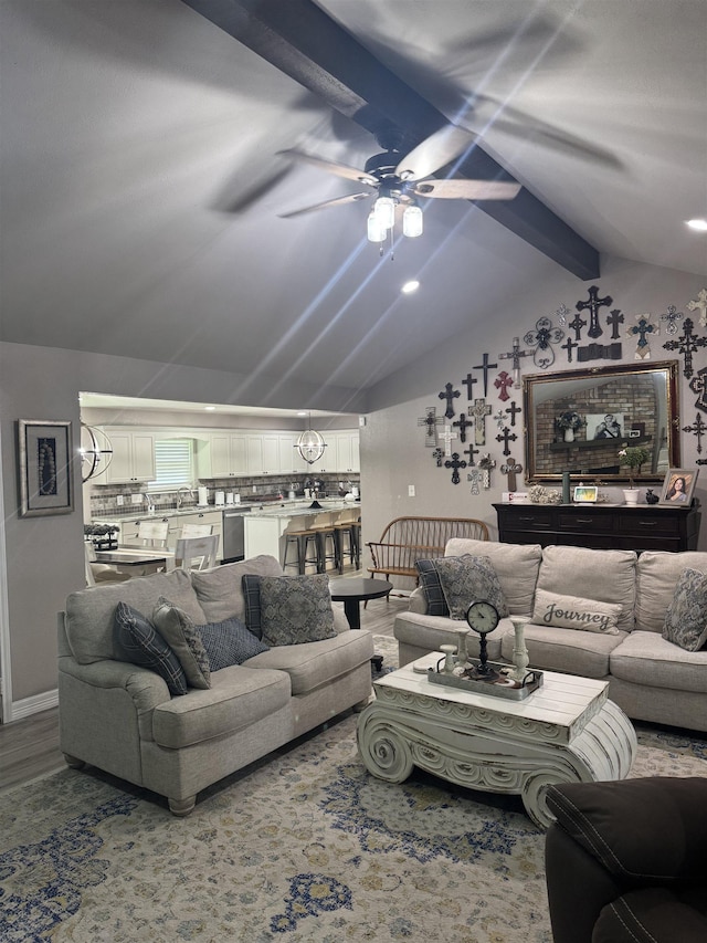 2211 Summer Oak Ln, Orange, TX 77632 - living room with a ceiling fan and wood finished floors
