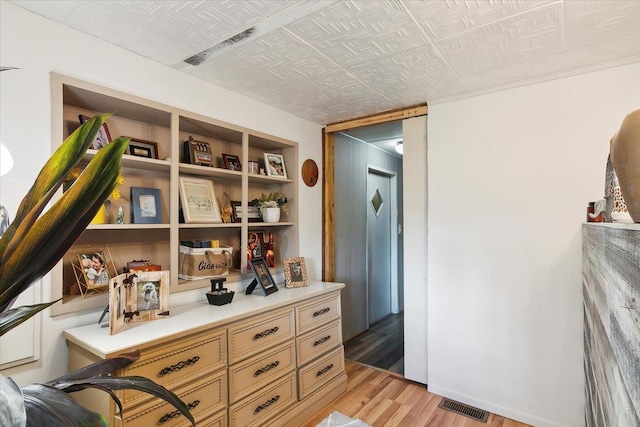 interior space featuring light wood-type flooring