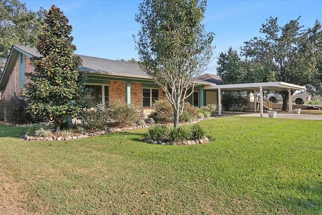 exterior space with a carport