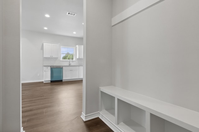 9896 Golden Ln, Lumberton, TX 77657 - mudroom with dark wood finished floors and recessed lighting