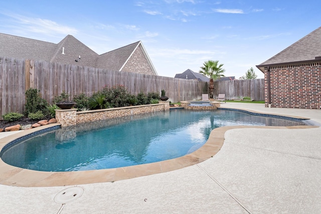 6526 Brayfield Ln, Beaumont, TX 77706 - view of pool with a fenced backyard, a pool with connected hot tub, and a patio area