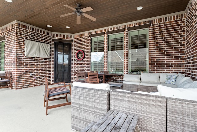 6526 Brayfield Ln, Beaumont, TX 77706 - view of patio / terrace featuring outdoor lounge area and ceiling fan