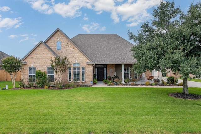 view of front of home with a front yard