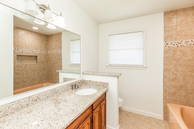 515 Watts Rd, Silsbee, TX 77656 - bathroom with vanity, tile patterned flooring, and shower / bath combination
