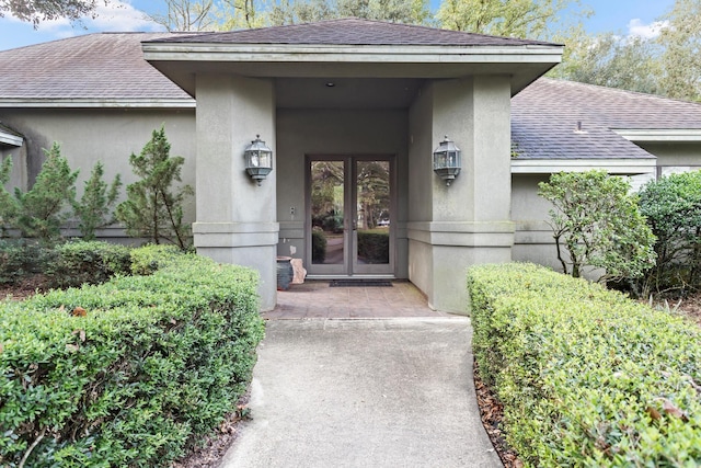 view of exterior entry with french doors