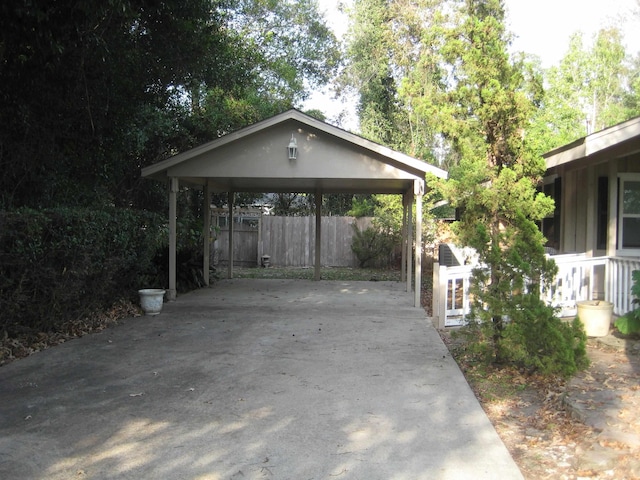 view of patio / terrace featuring a carport