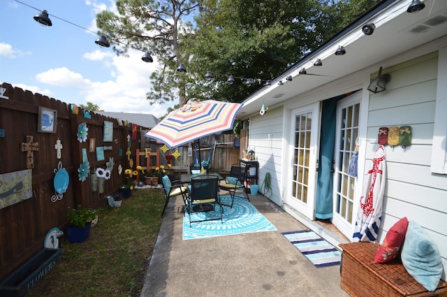 view of patio / terrace with french doors