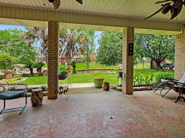 404 Pintail Ln, Orange, TX 77630 - view of patio with ceiling fan
