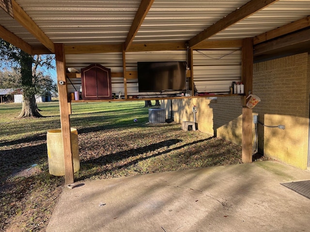 exterior space featuring central AC unit