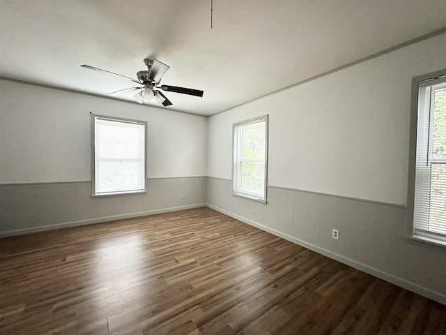 312 Temple, Woodville, TX 75979 - unfurnished room featuring wood finished floors and ceiling fan