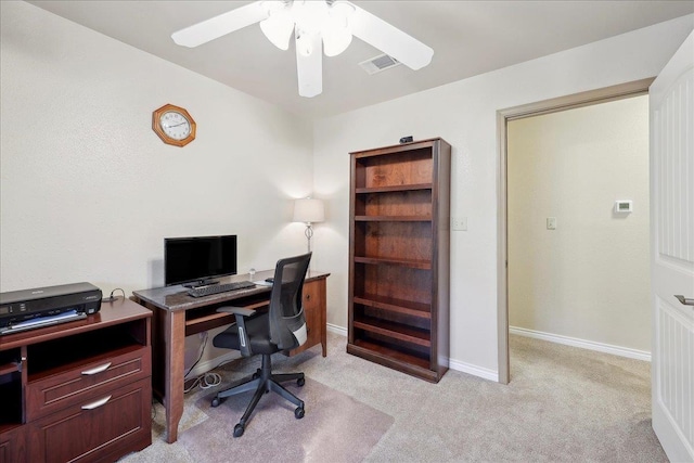 7385 Hidden Valley Dr, Beaumont, TX 77706 - office space with light carpet, ceiling fan, and baseboards