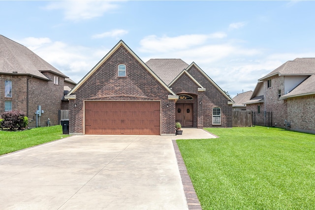 3812 Debbie Ave, Groves, TX 77619 - french country home with brick siding, driveway, and a garage