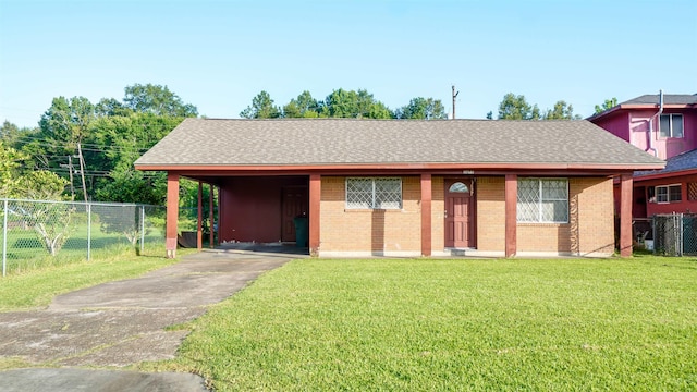 3875 Bowen Dr, Beaumont, TX 77708 - single story home with concrete driveway, brick siding, a carport, and roof with shingles