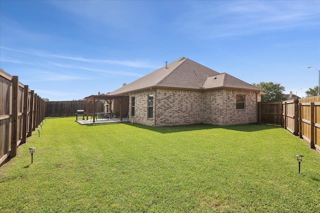 9270 Pampas St, Beaumont, TX 77713 - view of yard with a pergola, a patio, and a fenced backyard